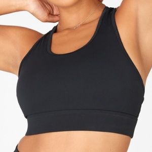 NWT: Black Fabletics Mila Midi Medium Impact Sports Bra — SMALL